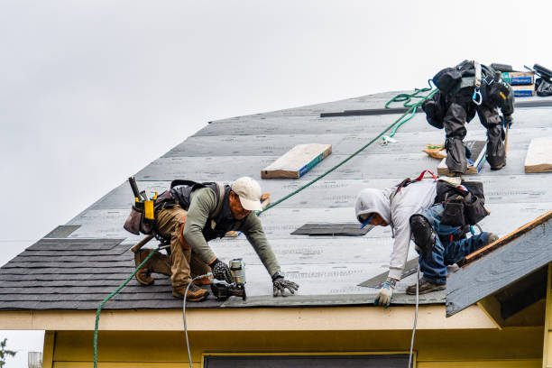 Professional Roofing technician working in New Boston, MI